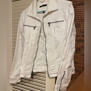 John Varvatos men’s small white denim jacket